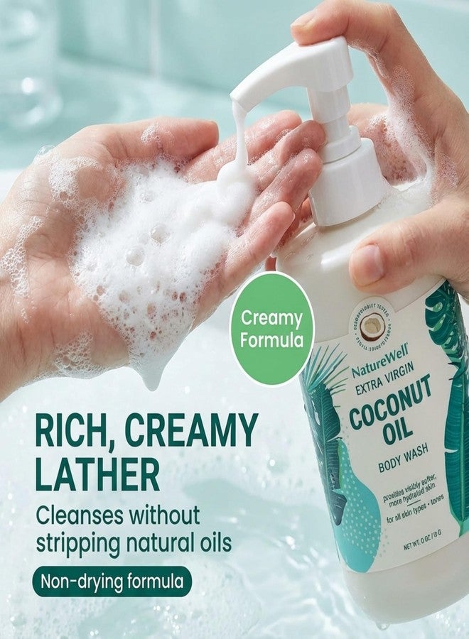 NATURE WELL Extra Virgin Coconut Oil Ultra-Moisturizing Body Wash, Gentle & Creamy Formula Packed with Antioxidants, Vitamins A, C & E, & Squalane, Provides Gentle Cleansing & Intense Hydration, 33 oz - Image 5
